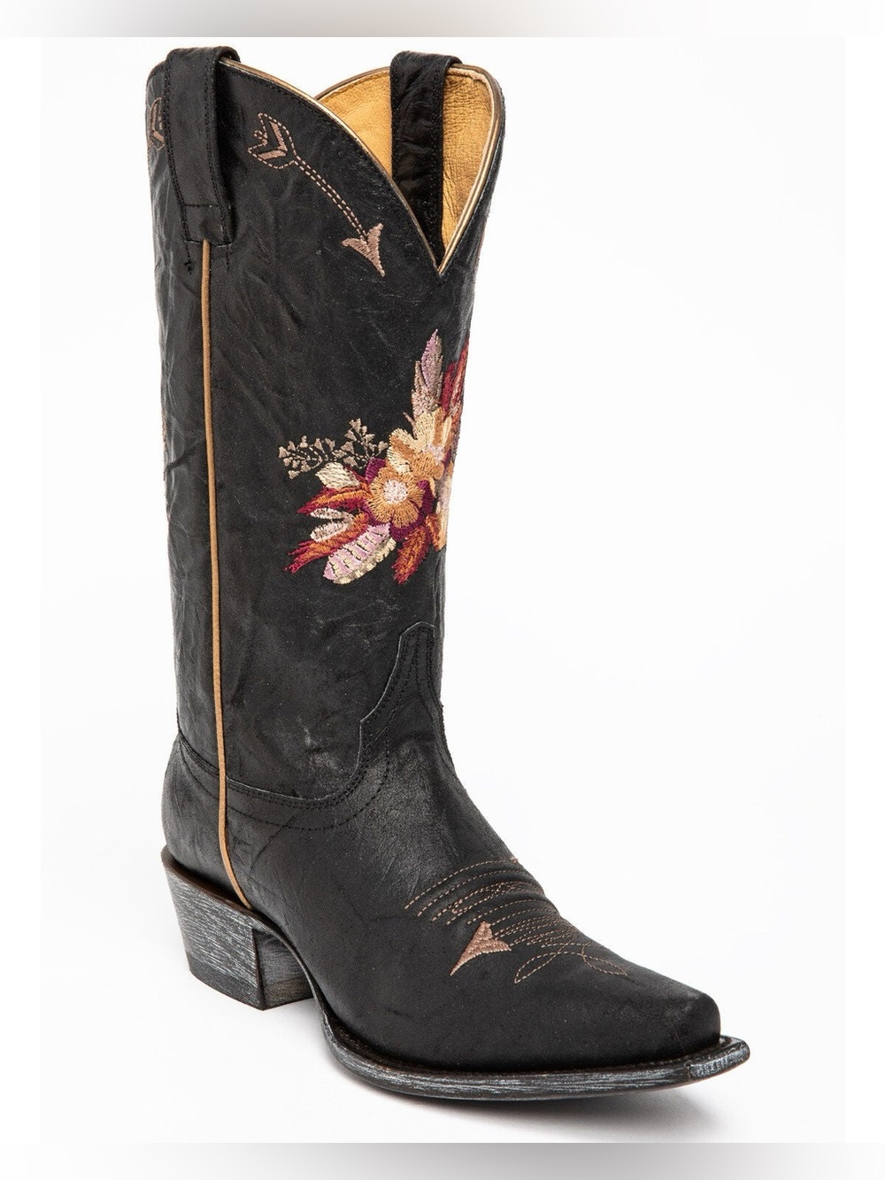 Shyanne Maricopa Snip Toe Floral Embroidered Black Western Boots Women’s Size 9